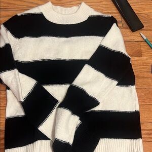 Black and White Striped Sweater